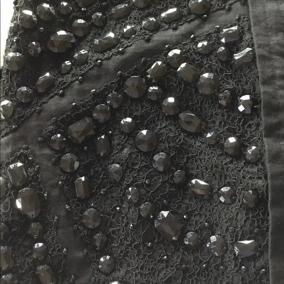 SALE!!! BLACK EMBELLISHED MINI SKIRT SIZE 2 - Picture 6 of 8